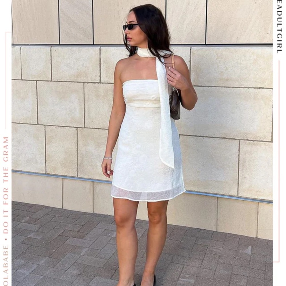 Miss Lola ALANA STRAPLESS MINI DRESS SET - IVORY size medium new with tags